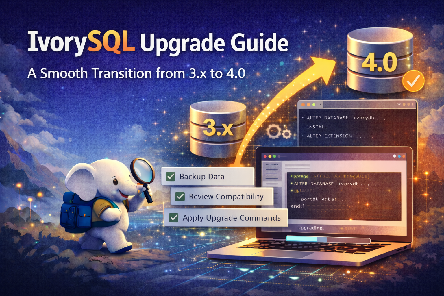 IvorySQL 升级指南：从 3.x 到 4.0 的平滑过渡